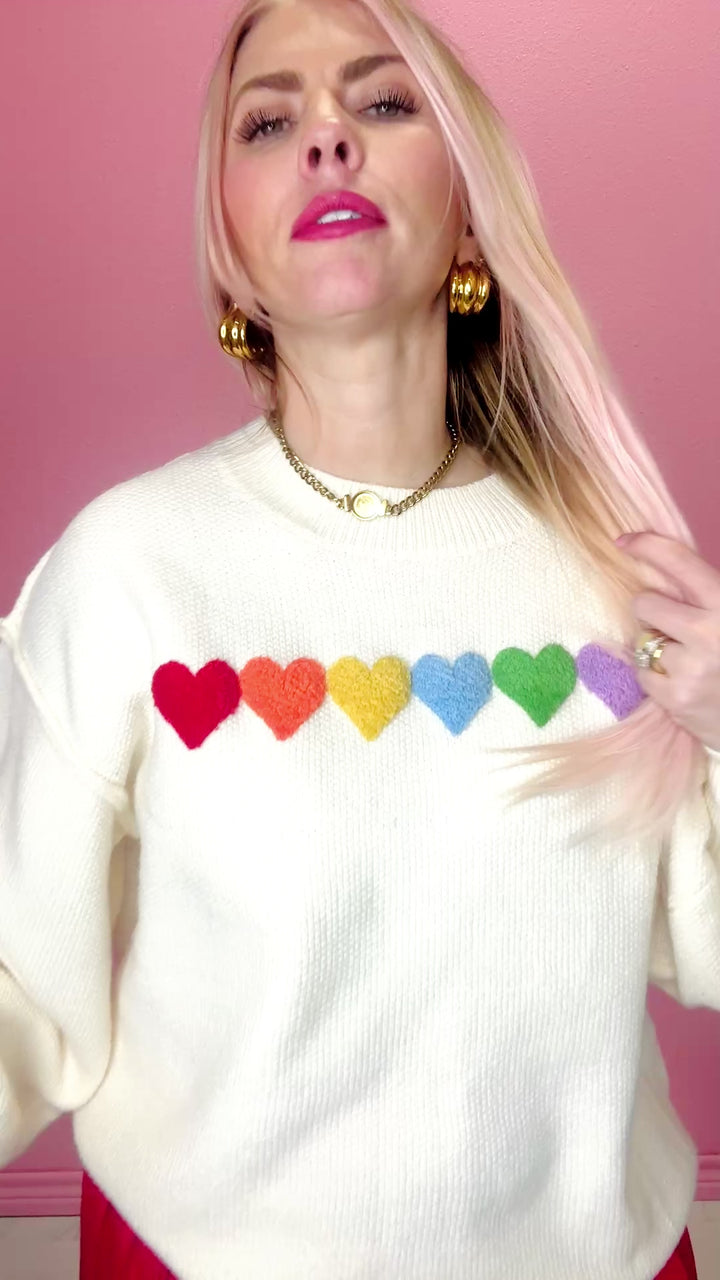 True Colors Heart Patch Sweater
