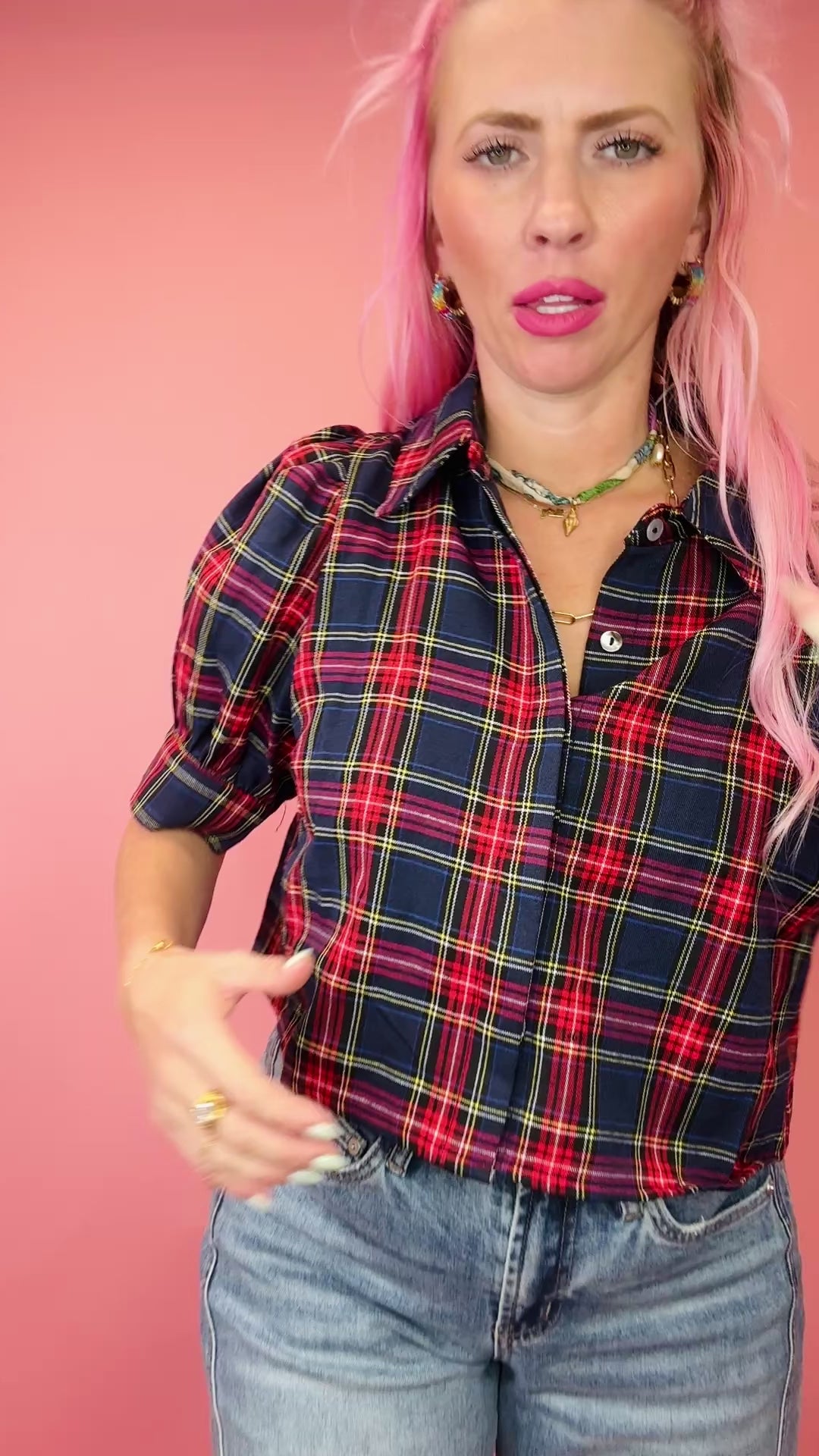 The Torrance Plaid Top