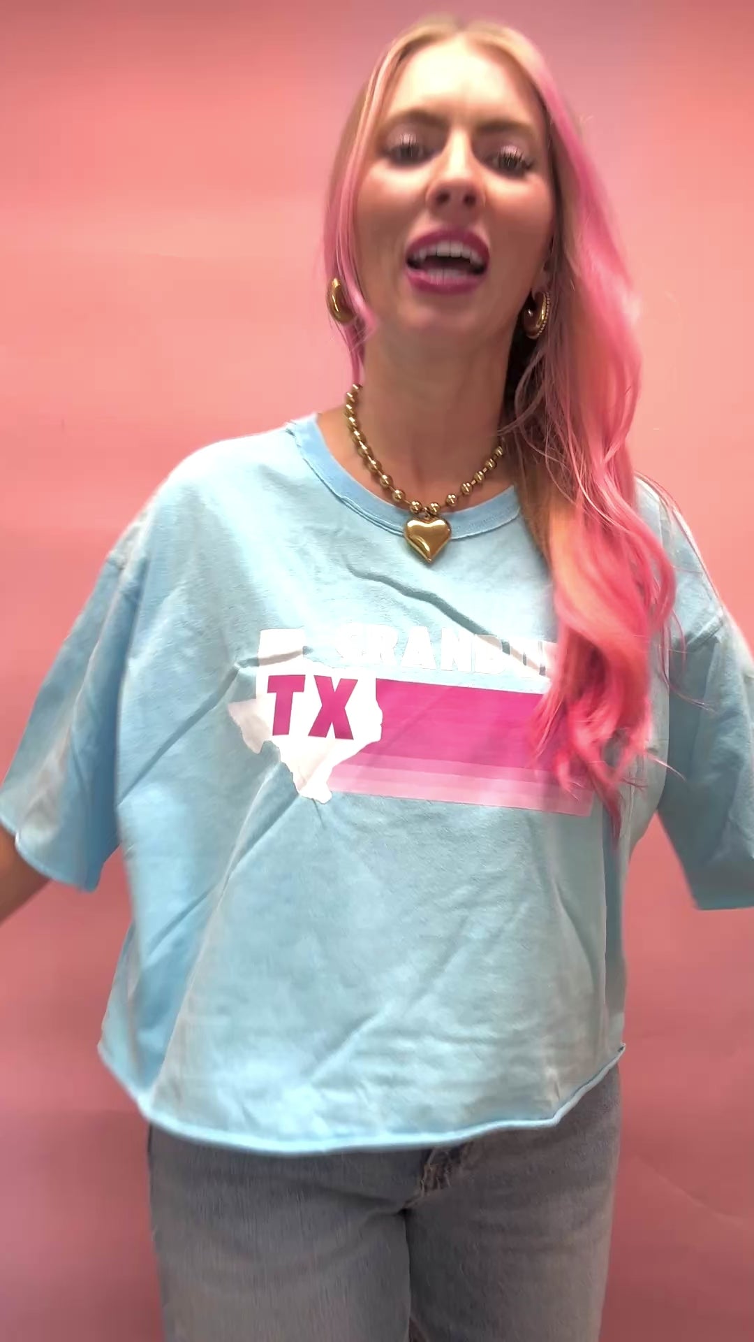 Granbury, TX Blue Crop Graphic Tee