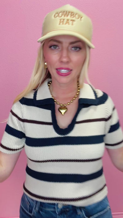 The Terrance Stripe Collared Top