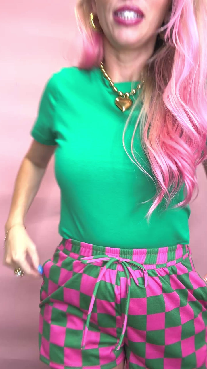 The Jade Checkered Shorts