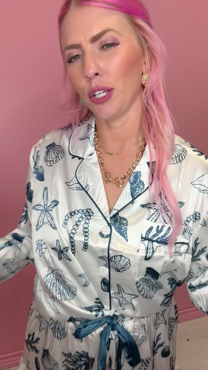 Sea Shell Satin Pajama Set