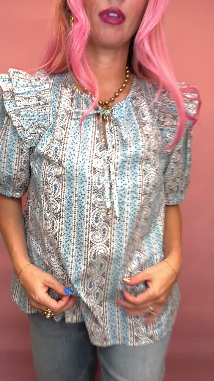 Powdered Perfection Paisley Top