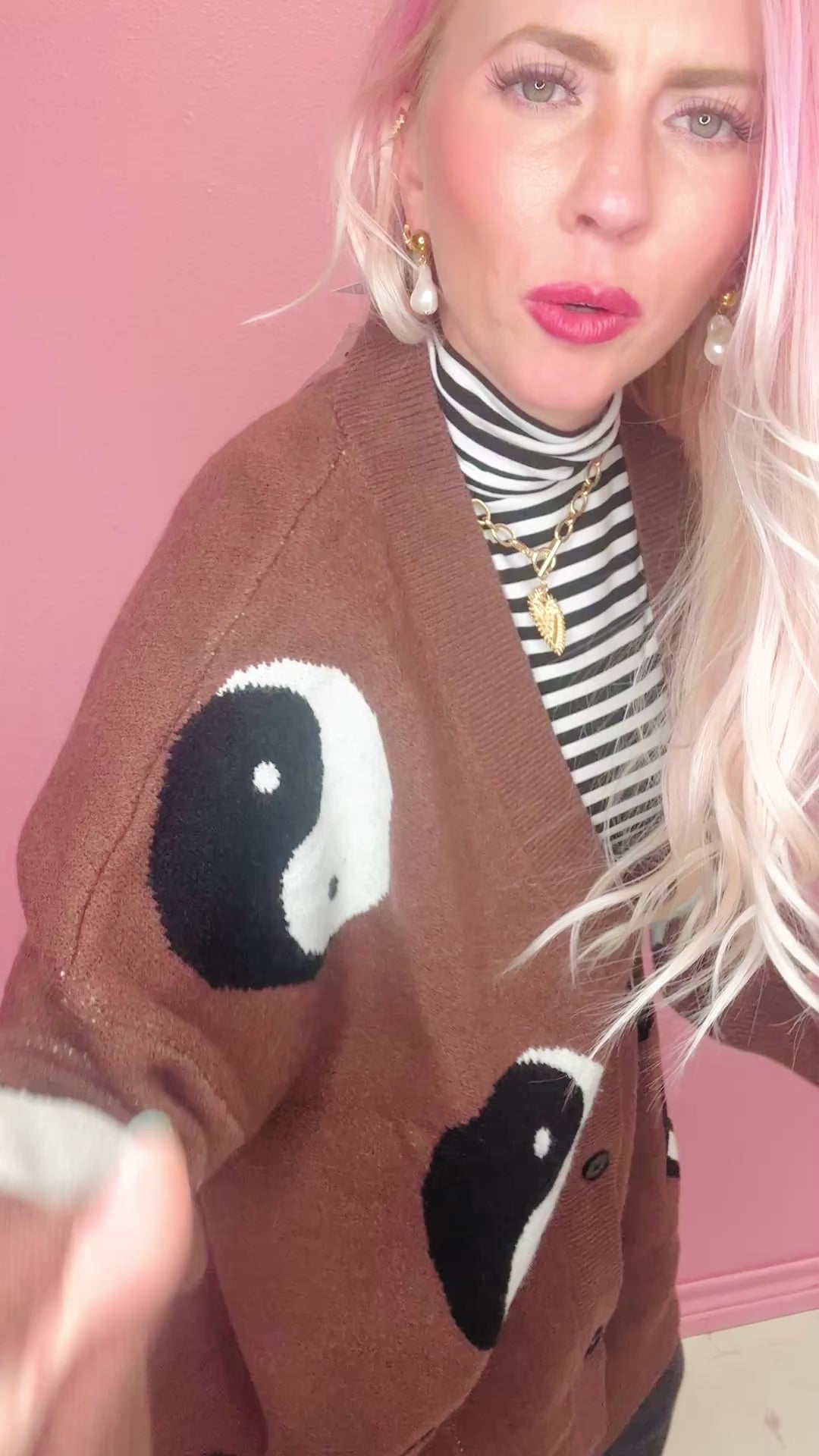 Oversized Yin Yang Cardigan