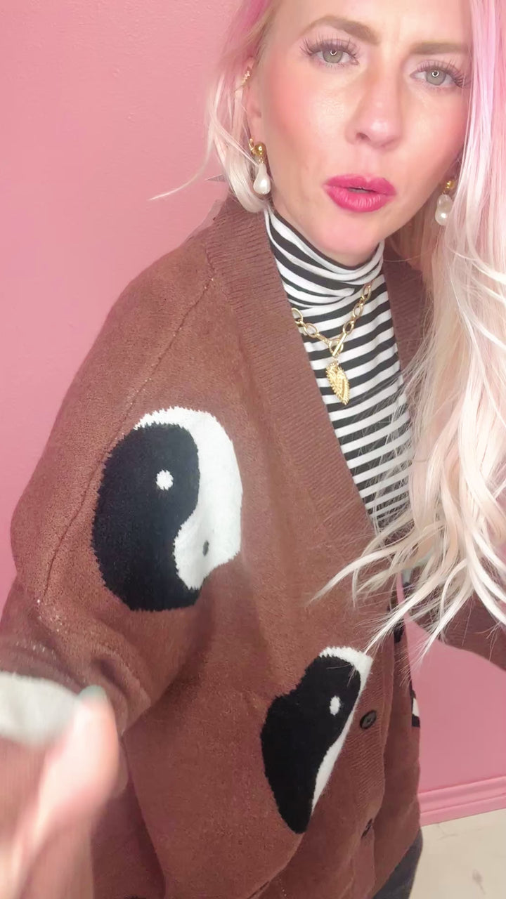 Oversized Yin Yang Cardigan