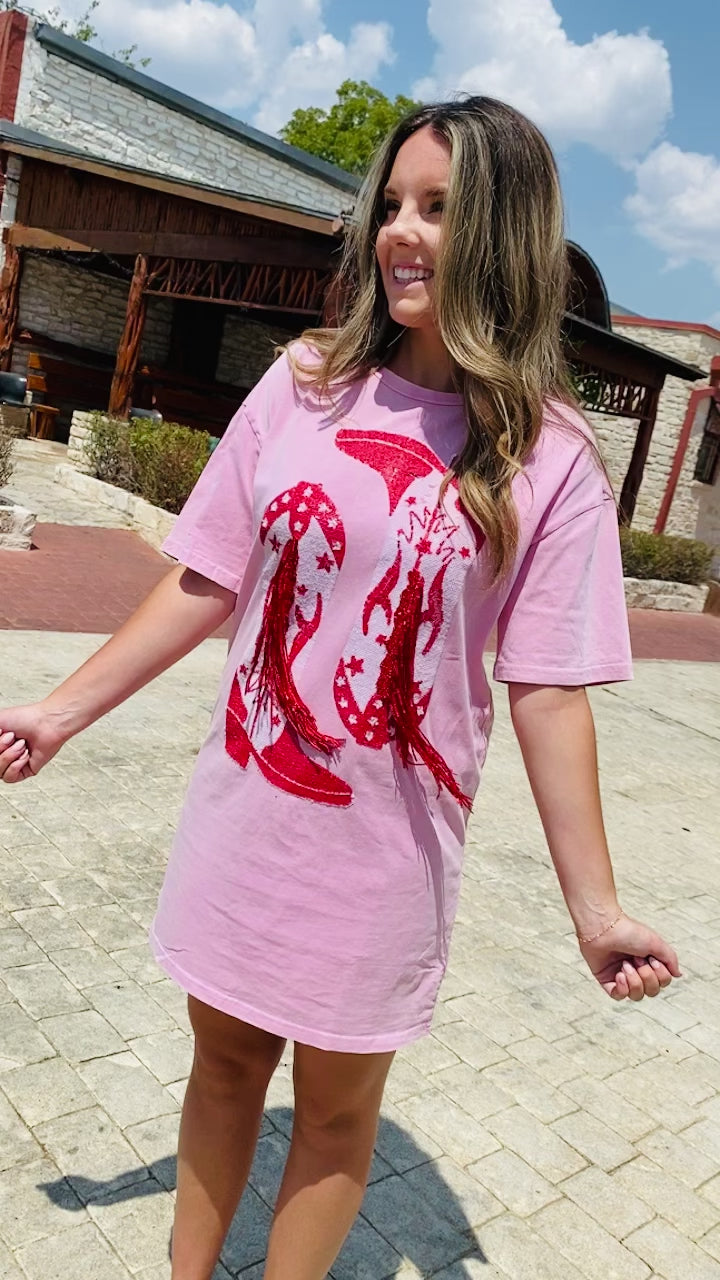 Western Cowgirl T-Shirt Dress