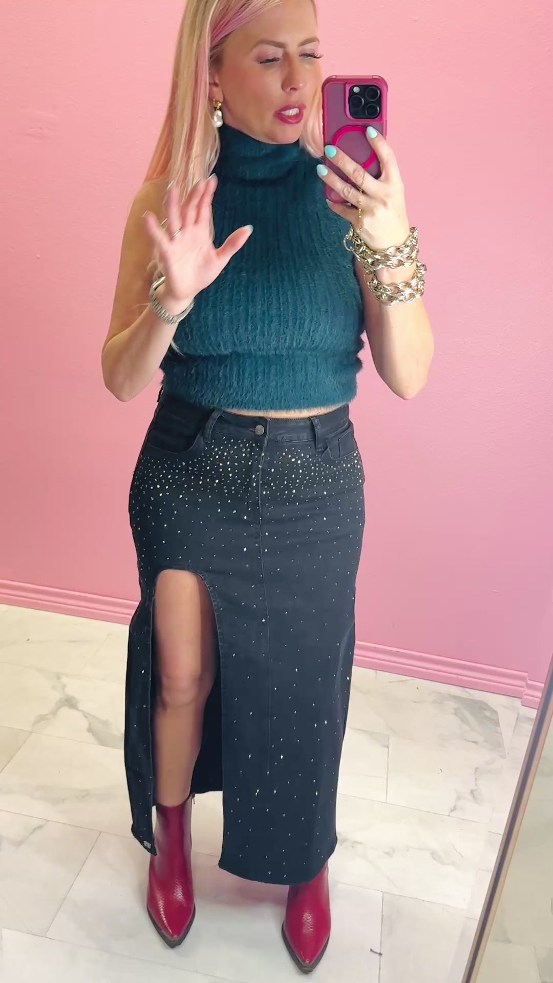 The Sutton Denim Maxi Skirt