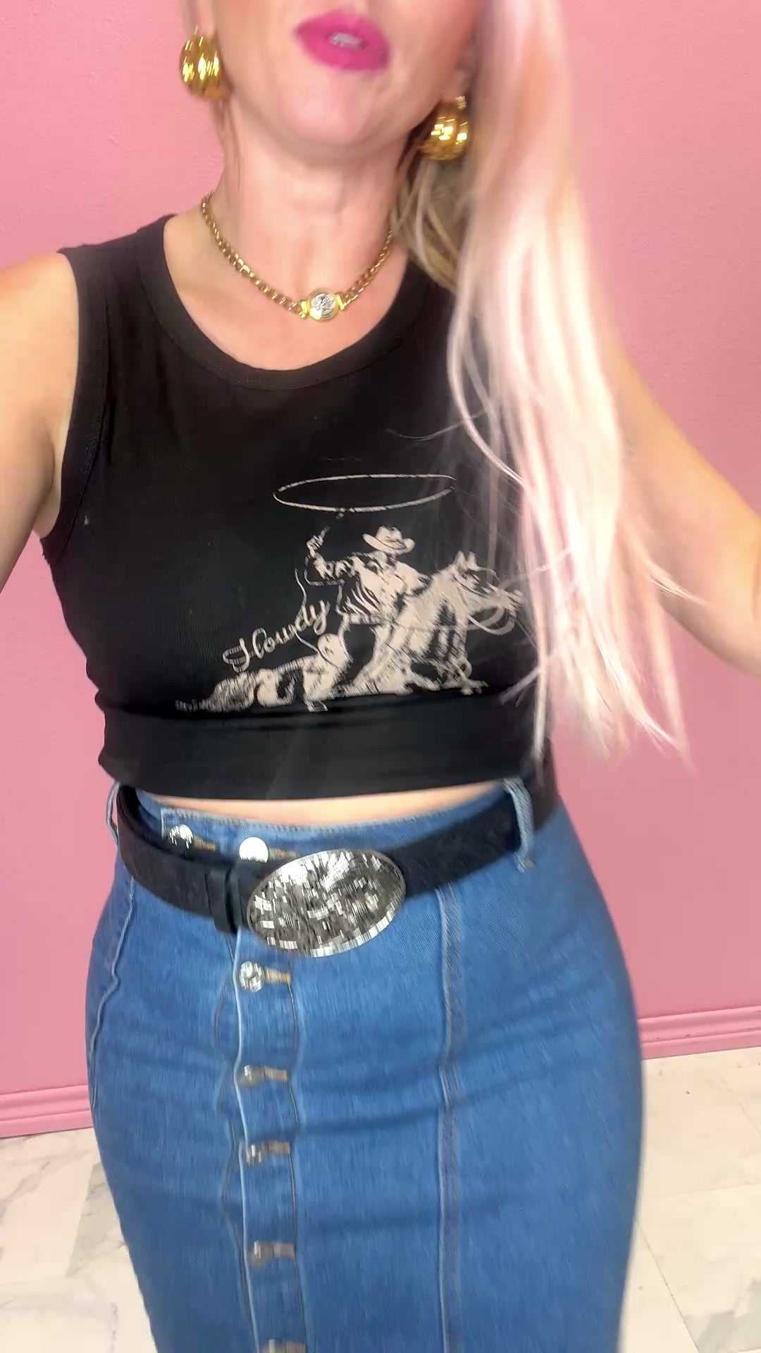 Always Chic Denim Midi Skirt