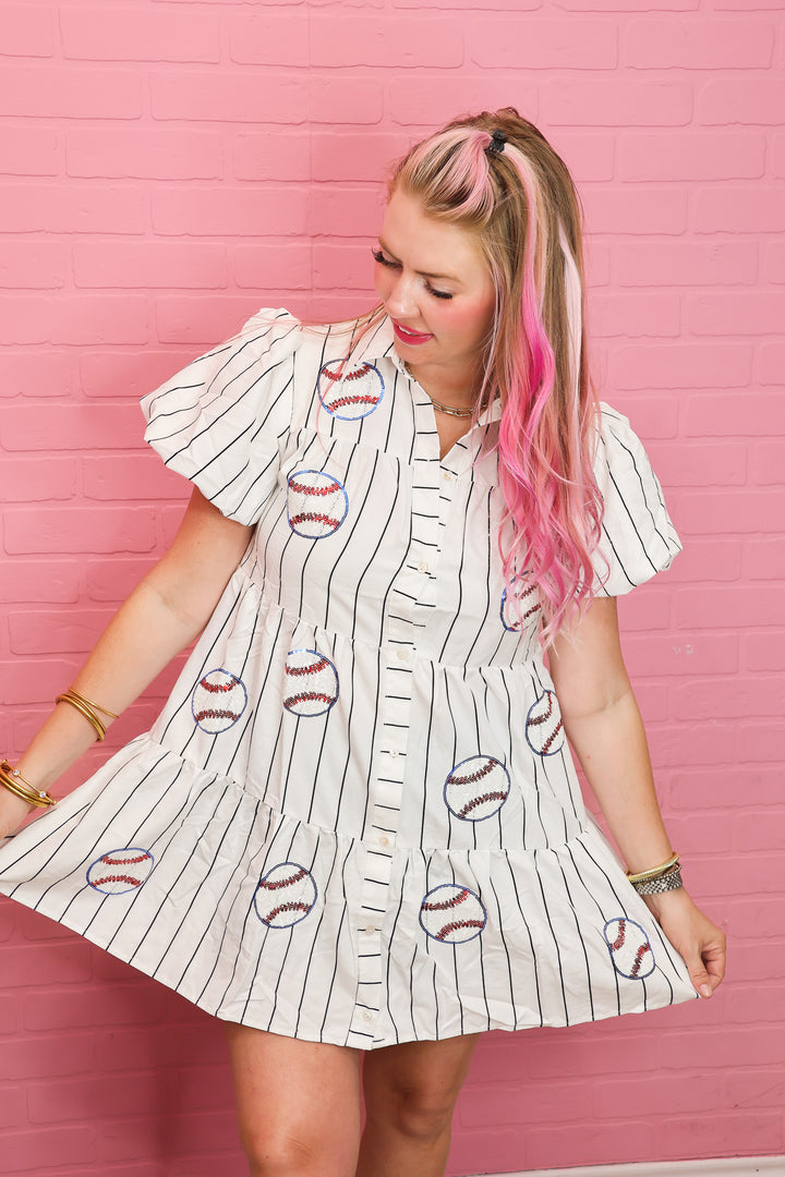 Hey Batter Batter Stripe Dress