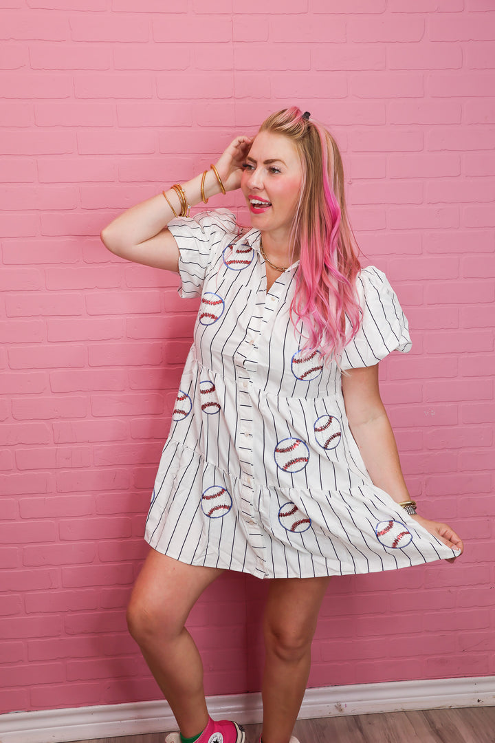 Hey Batter Batter Stripe Dress