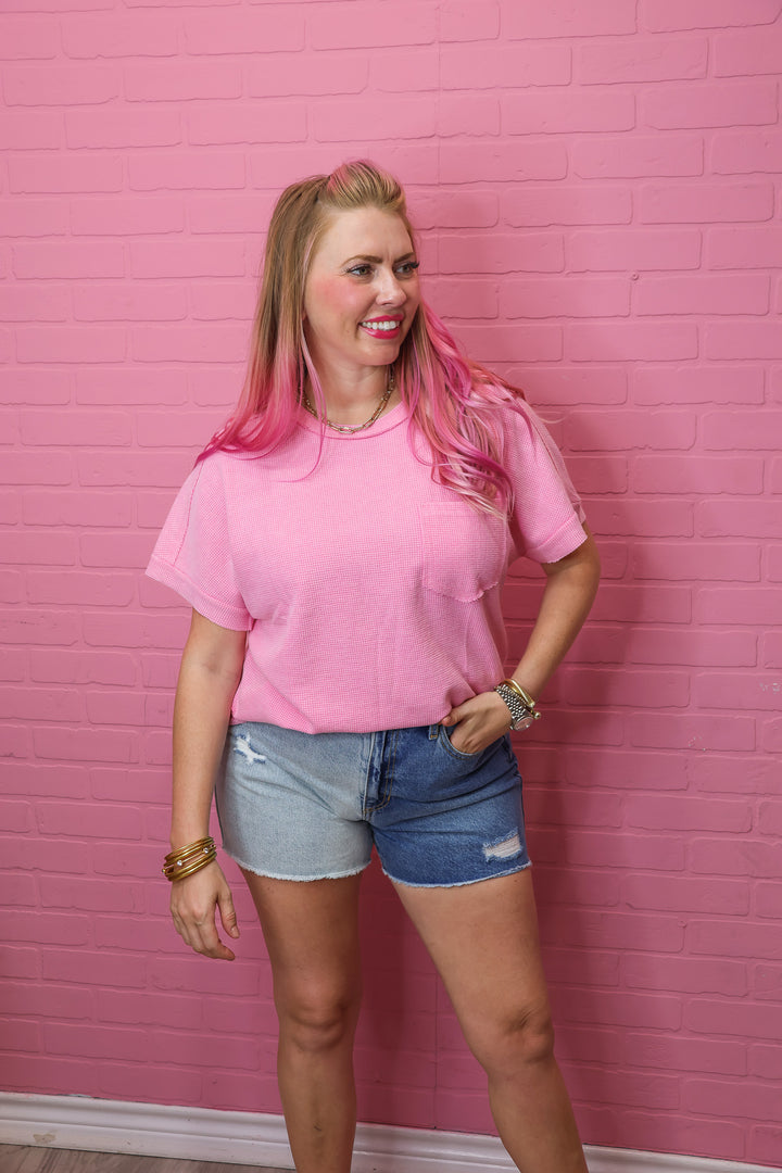 Two Tone Denim Shorts