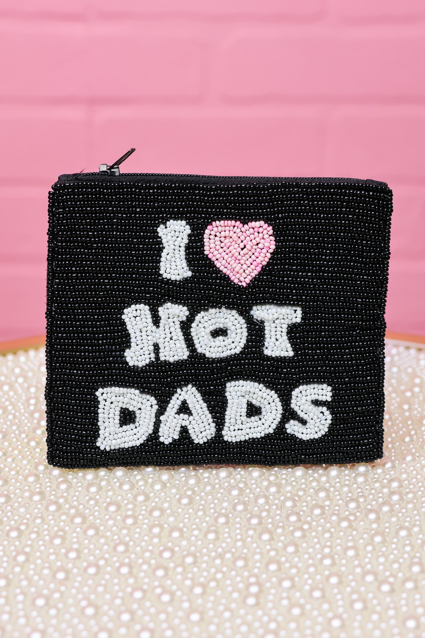 I Love Hot Dads Seed Bead Bag