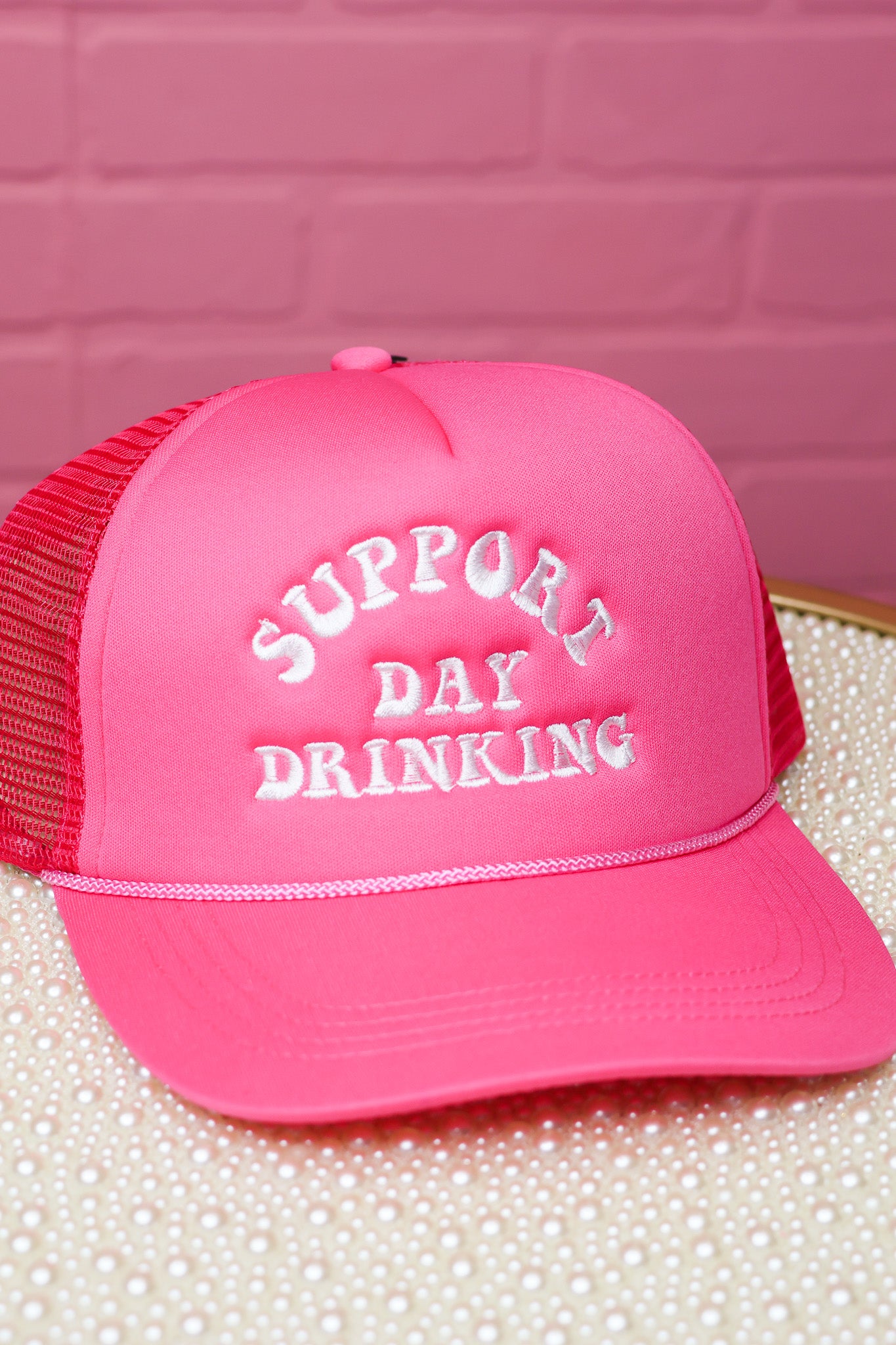 Support Day Drinking Embroidered Trucker Cap