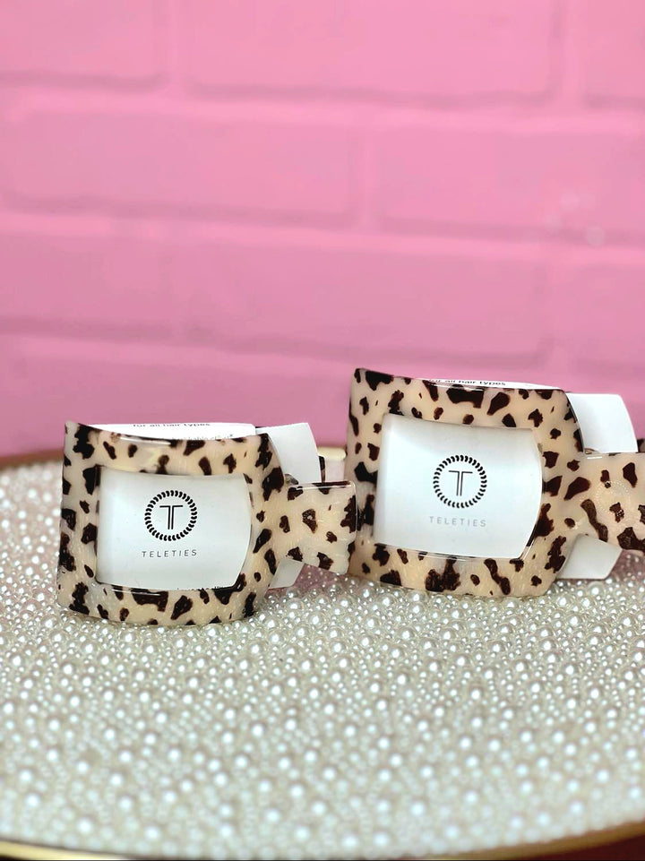 Blonde Tortoise Flat Square Teletie Clip