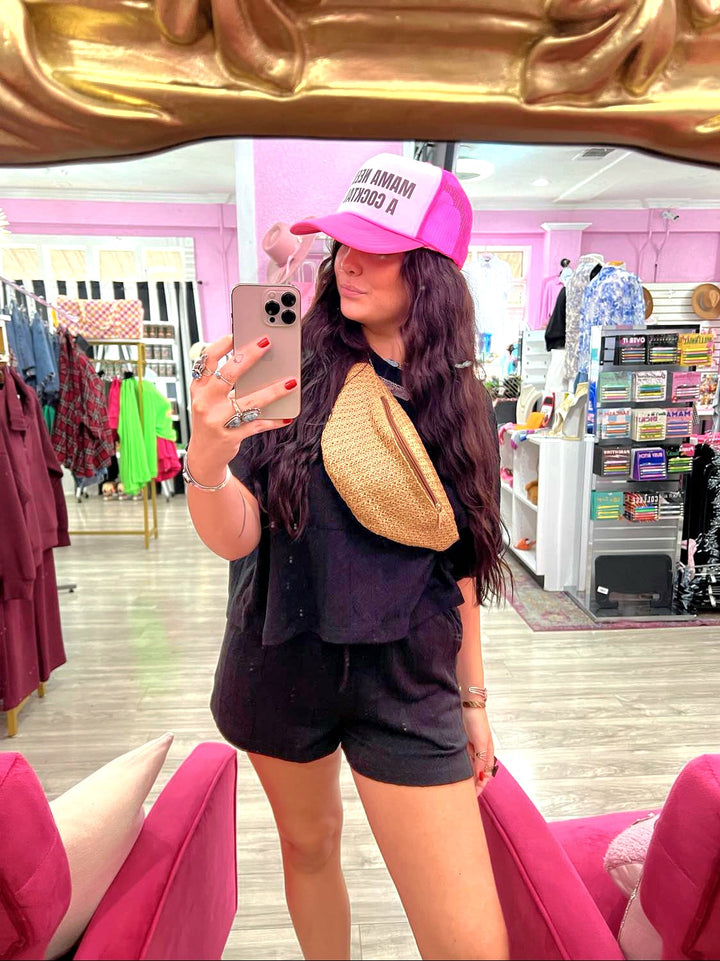 Straw Crossbody Fanny Bum Bag