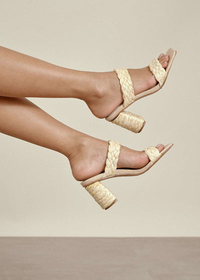 Riya Woven Raffia Heels