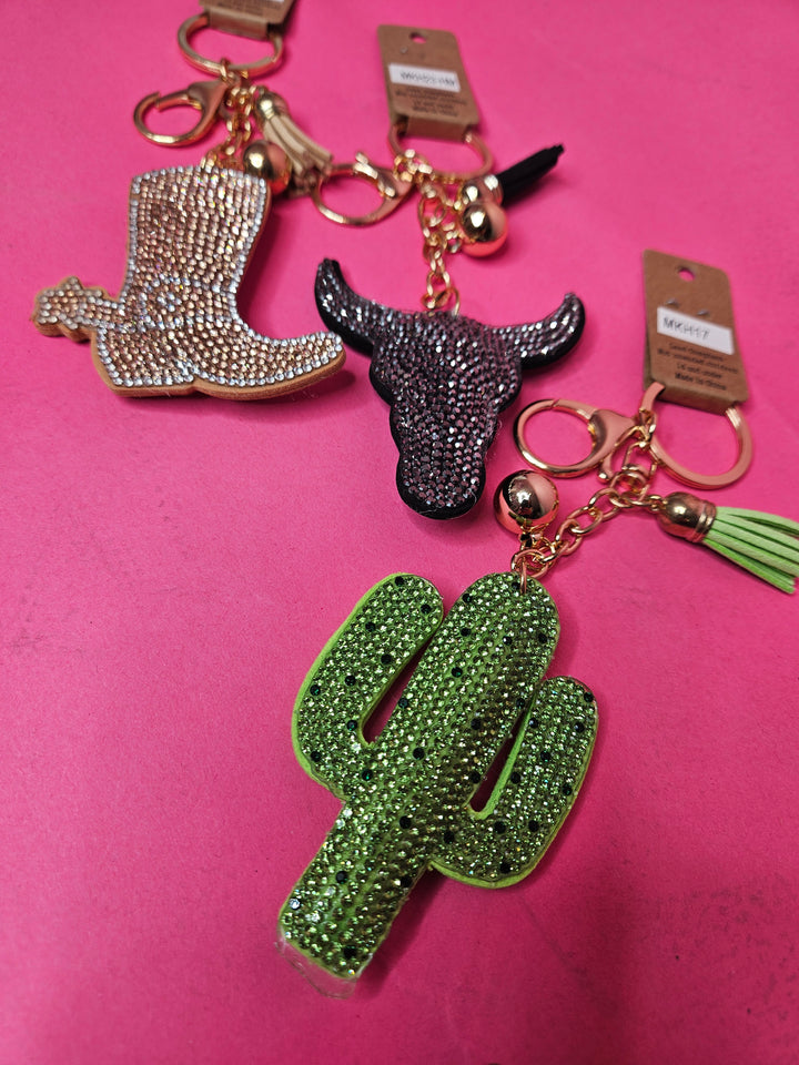 Western Rhinestone Keychains