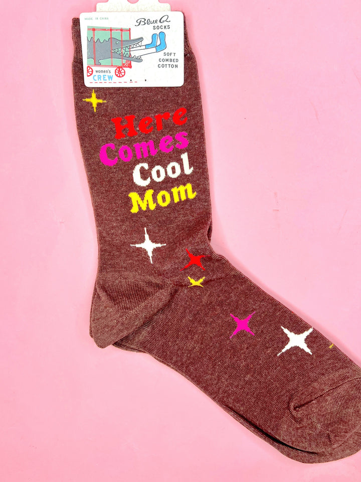 Here Comes Cool Mom Crew Socks