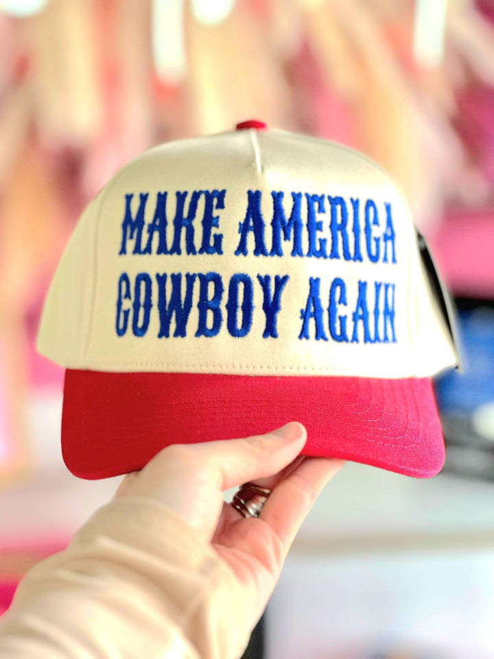 Make America Cowboy Again Embroidered Trucker Hat
