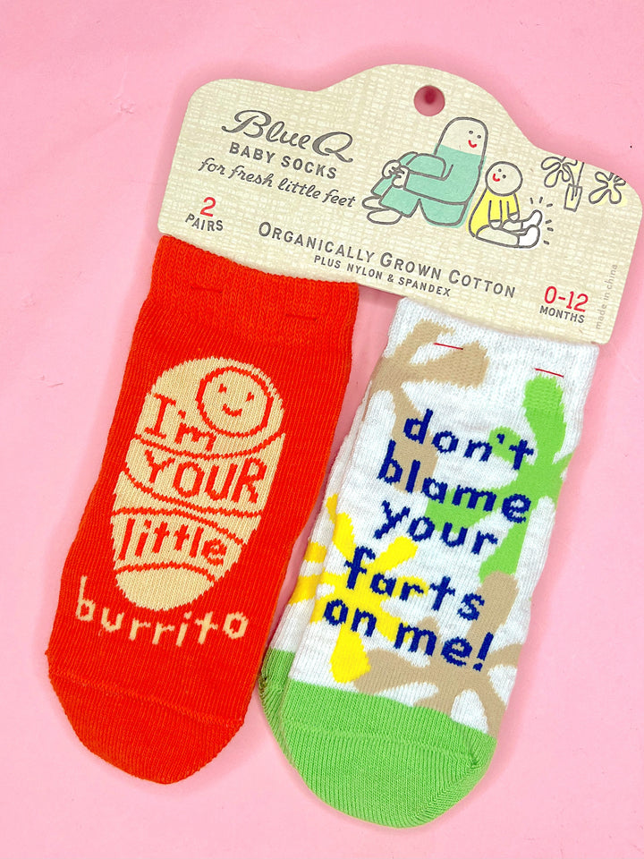 Burrito, Blame Your Farts Baby Socks