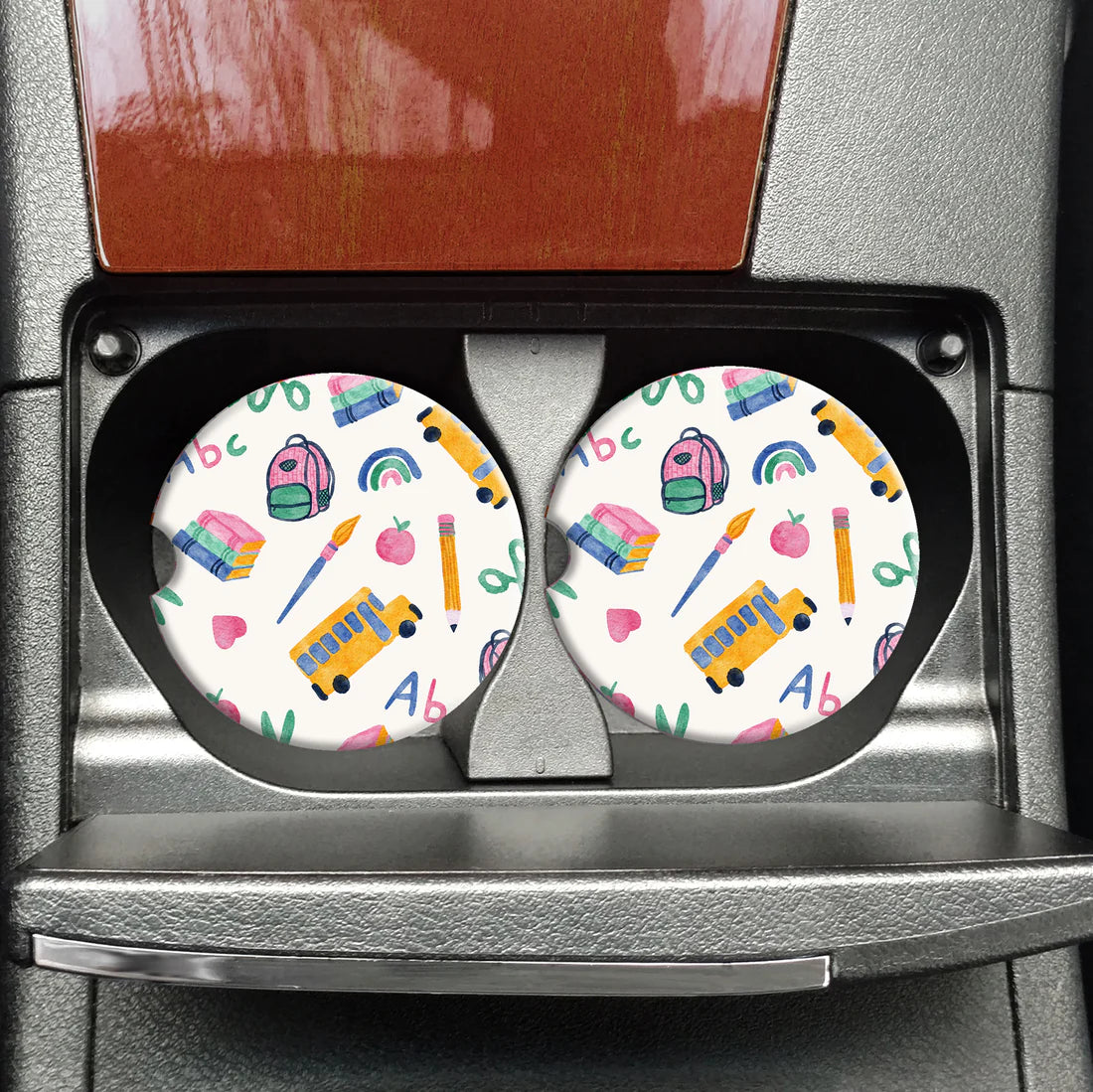 School Pattern Car Coasters