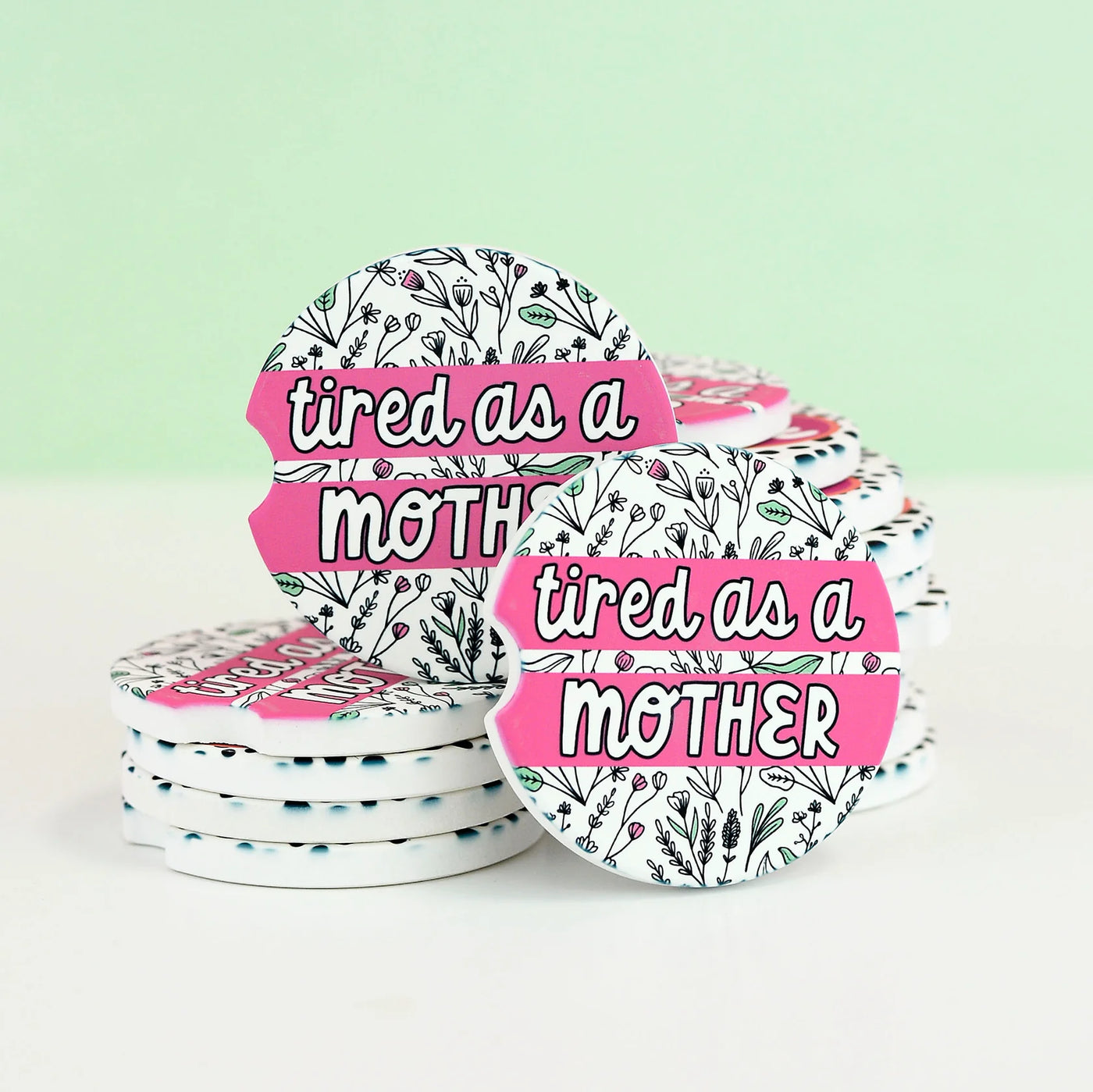 Tired As A Mother Car Coasters