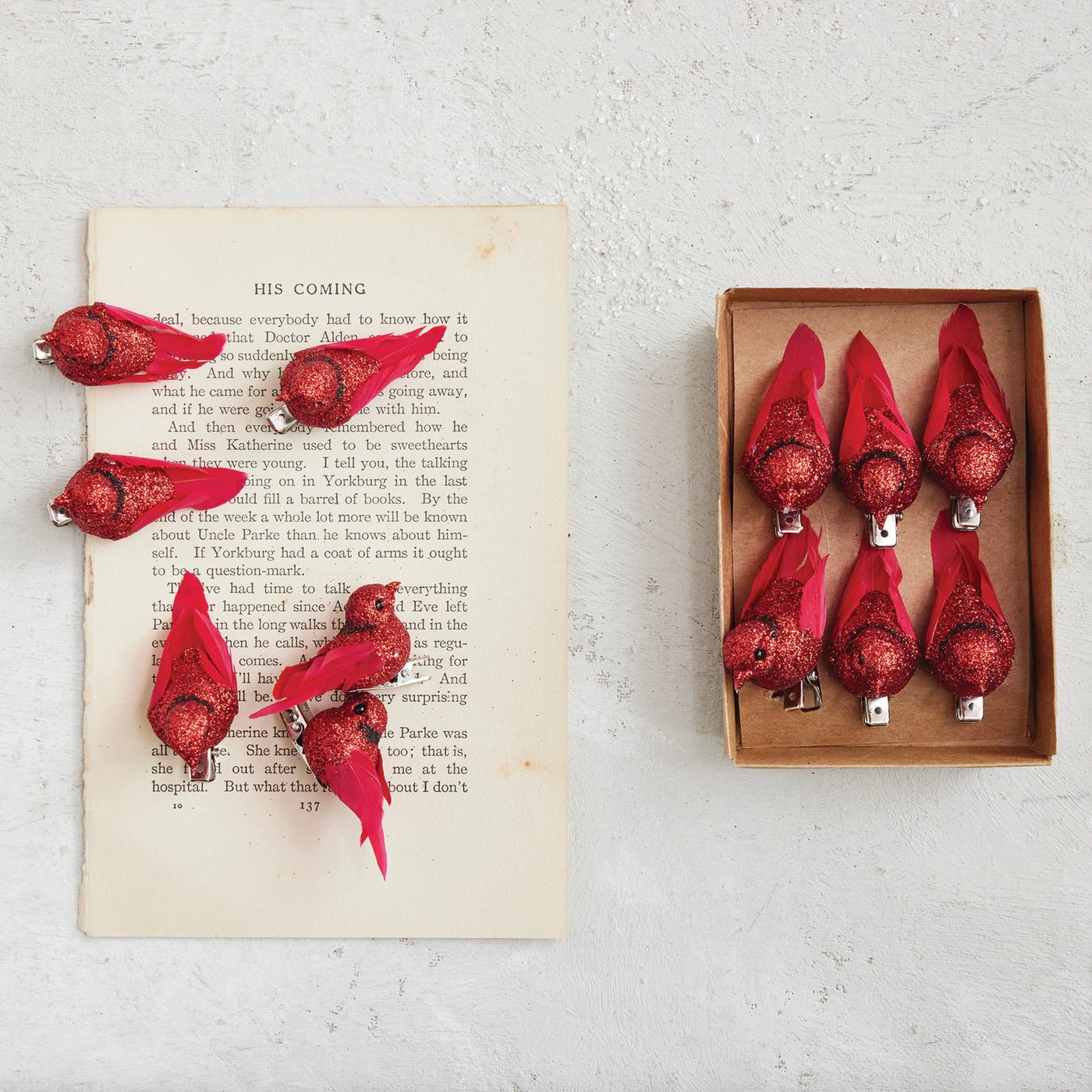 Red Bird Charm Clip On Ornament