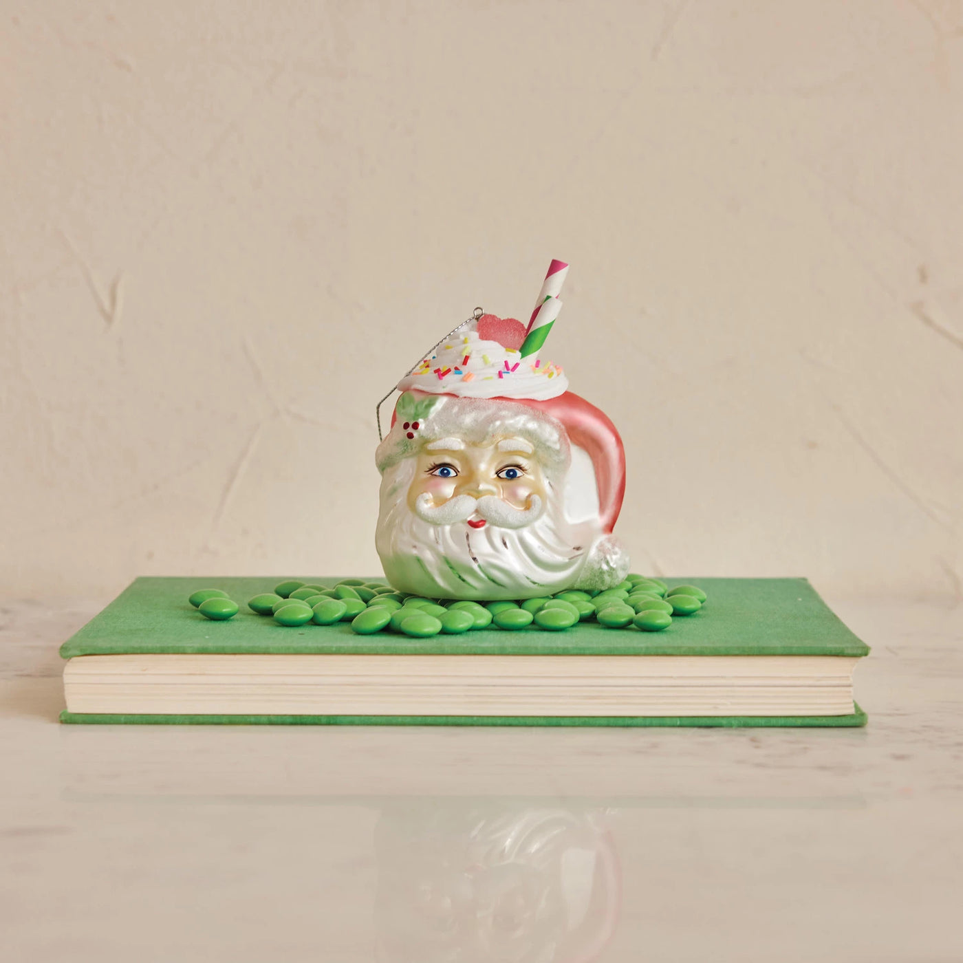 Glass Santa Head Ornament