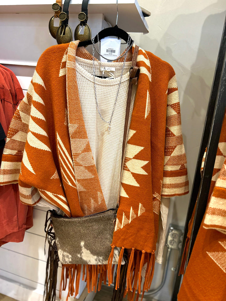 The Isabella Aztec Fringed Cardigan