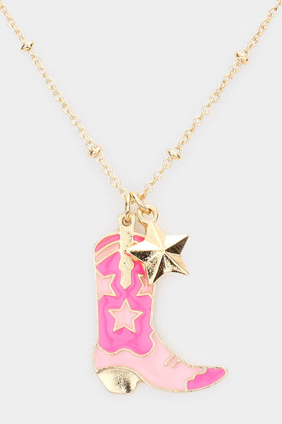 Cowboy Boots Pendant Necklace