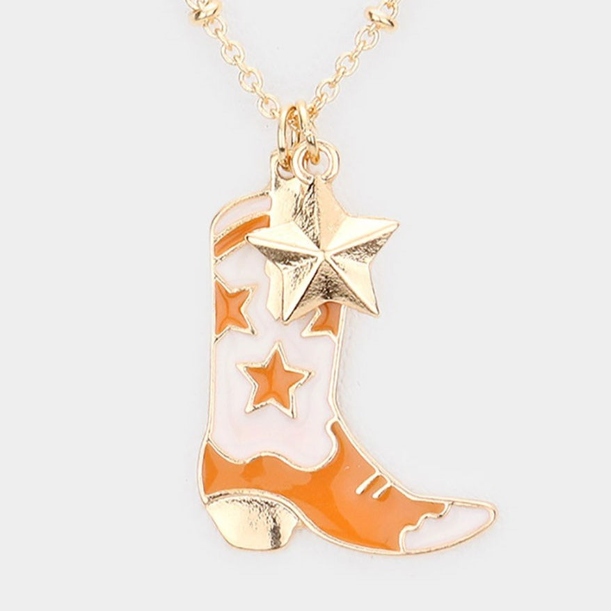 Cowboy Boots Pendant Necklace