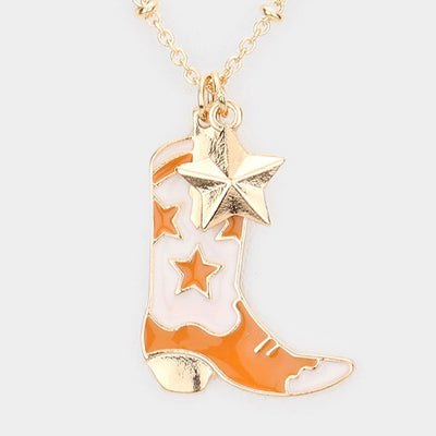 Cowboy Boots Pendant Necklace