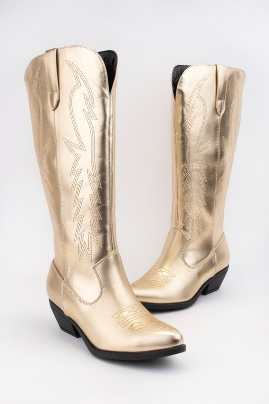 Good As Gold Metallic Western Boots