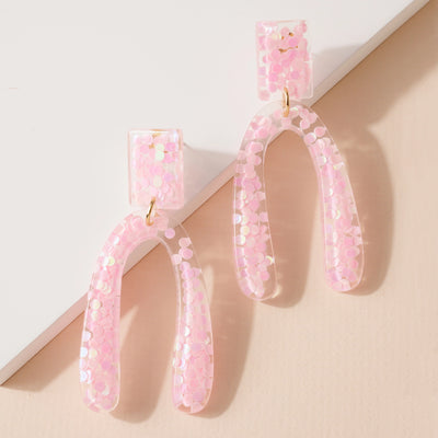 Confetti Arch Glitter Resin Earrings// 2 COLORS