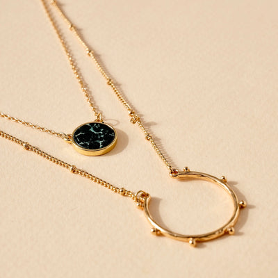 Black Gold Rush Layer Necklace