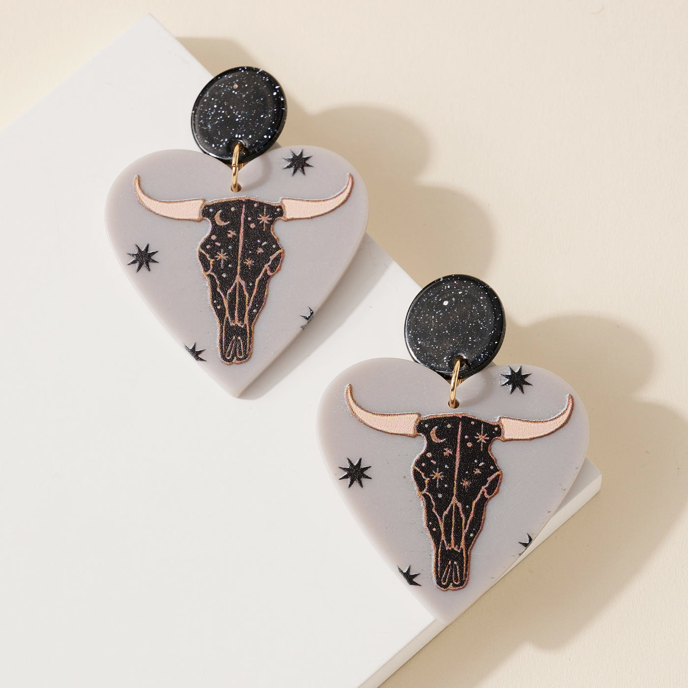 Heart Bull Head Earrings