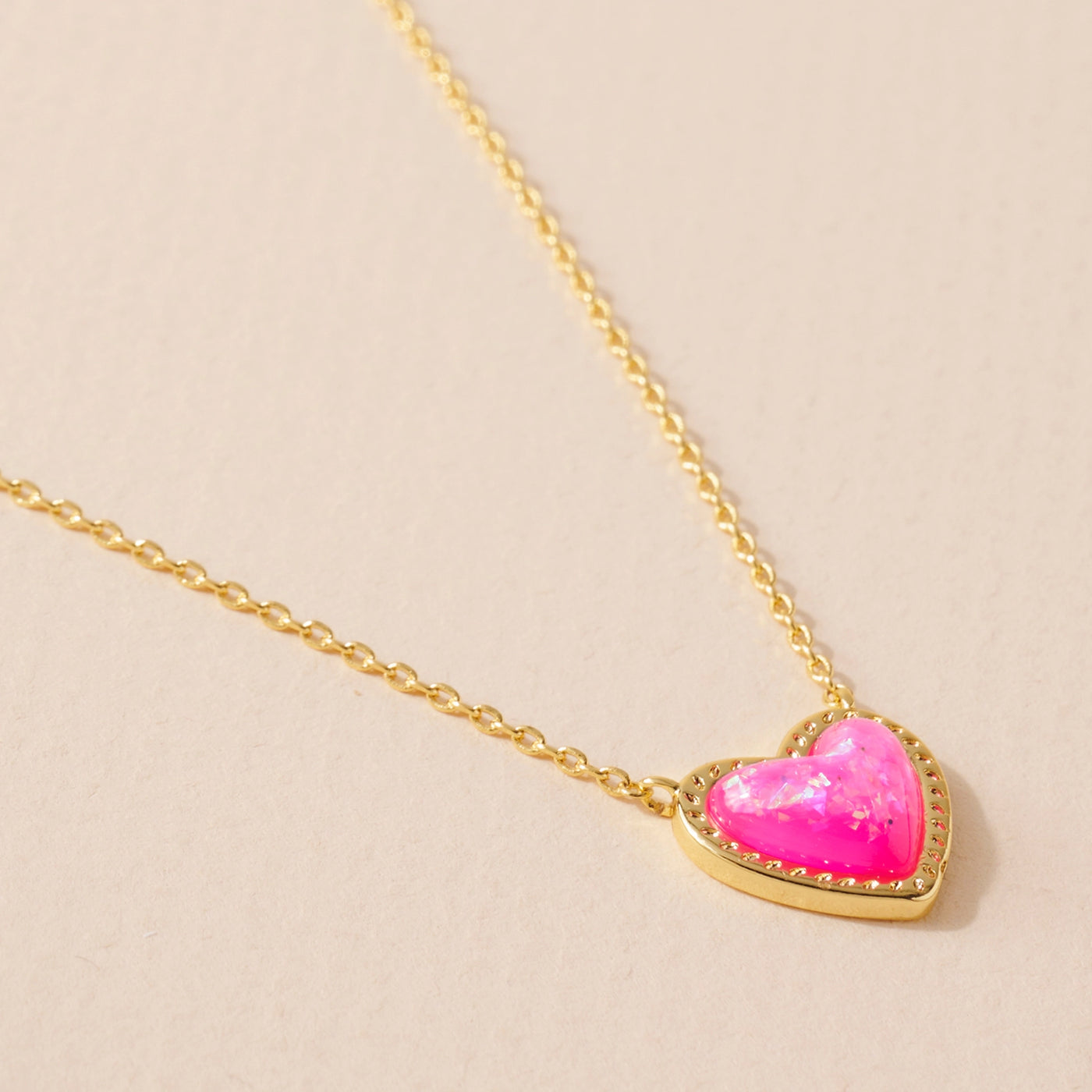 Heart Glitter Pendant Necklace