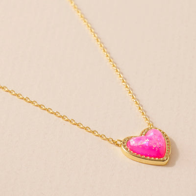 Heart Glitter Pendant Necklace