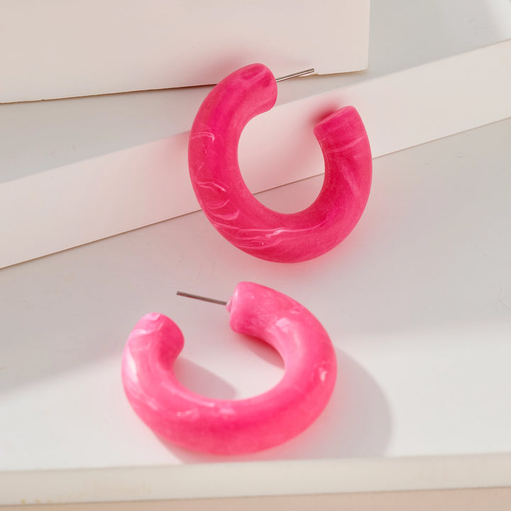 Chunky Acetate Hoop Earrings- 2 COLORS