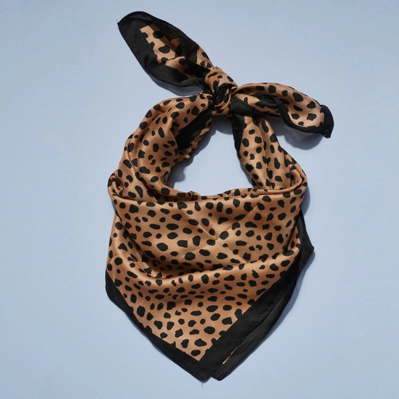 Leopard & Gold Silky Scarf