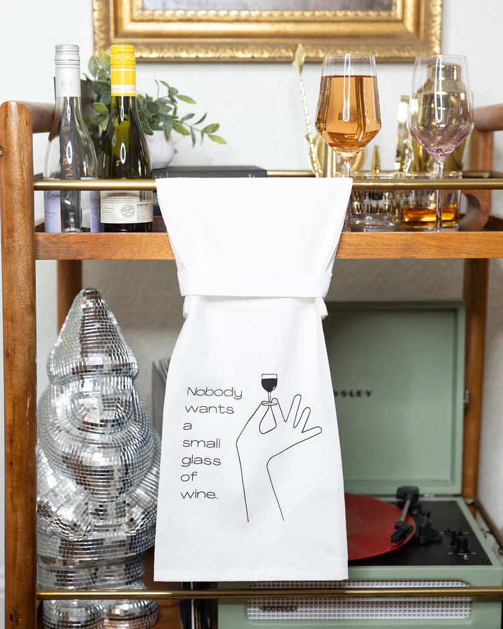 A Small Glass Of Wine Kitchen Towel