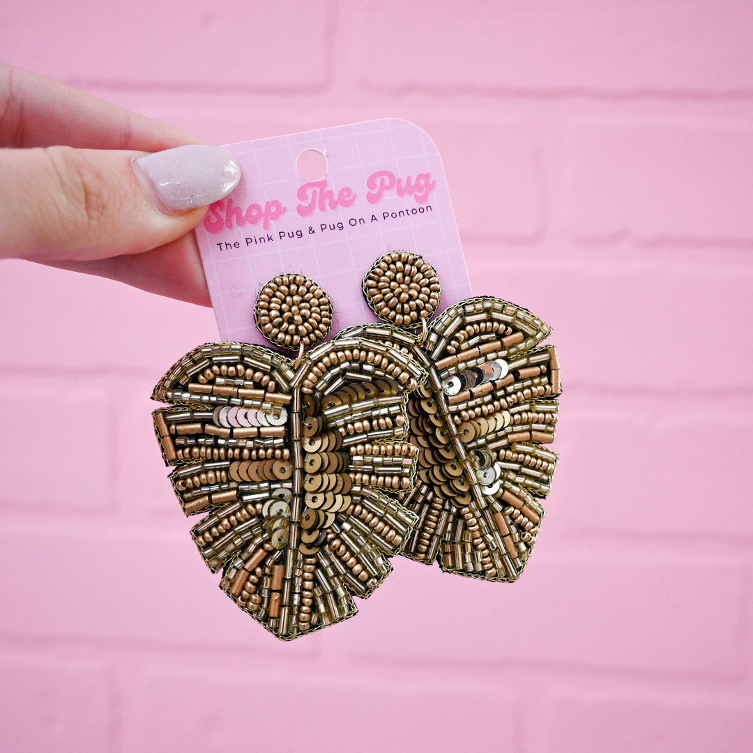 Golden Gal Palm Leaf Earrings