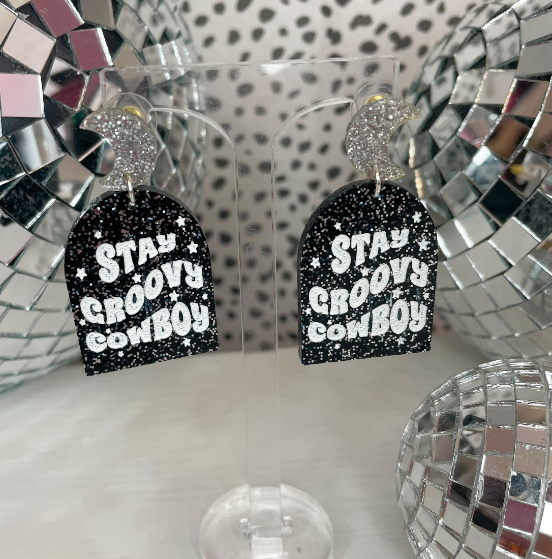 Stay Groovy Cowboy Earrings