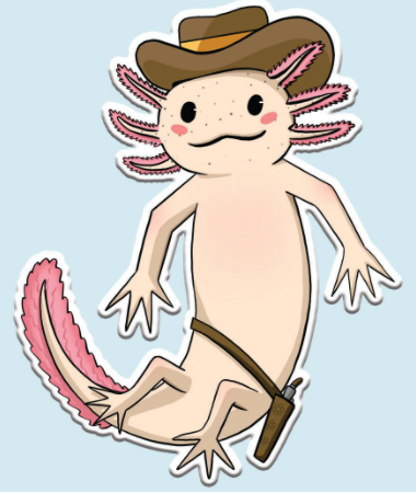 Axolotl Cowboy Sticker
