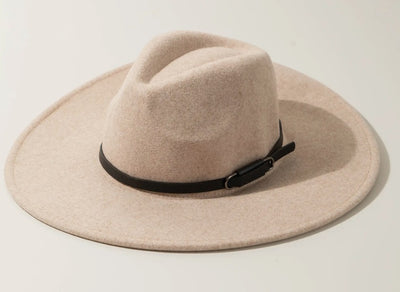 Double Buckle Leather Hat Band