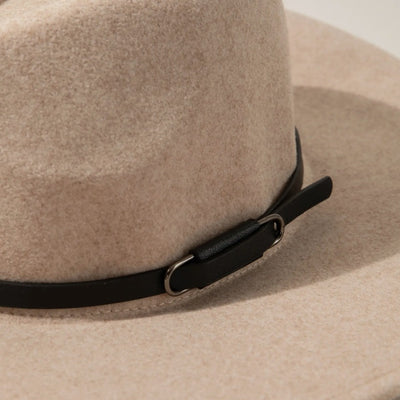 Double Buckle Leather Hat Band