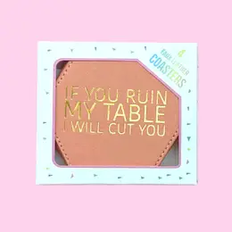 Faux Leather Coasters- 4 STYLES