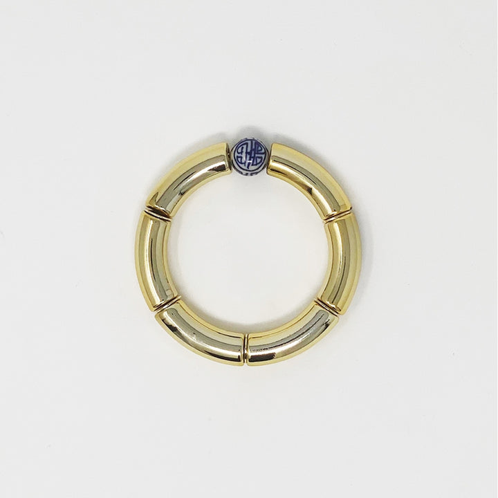 China Blue Bamboo Acrylic Tube Bracelet