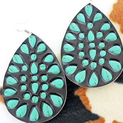 Cripple Creek Leather Teardrop Earrings