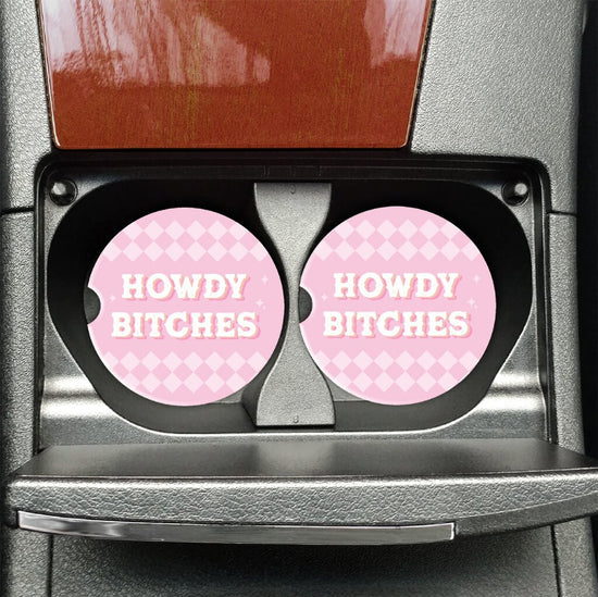 Howdy Bitches Car Coasters